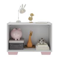 Mesa De Cabeceira Com Pés 2 Portas Mp4134 Branca rosa Branco rosa - 3