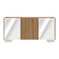 Rack Tv Até 32 Polegadas Com Espelhos Mp1079 Rustic branco - 5