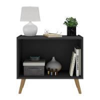 Kit 2 Mesas De Cabeceira Retrô 2 Portas Mp4138 Preto natural - 3