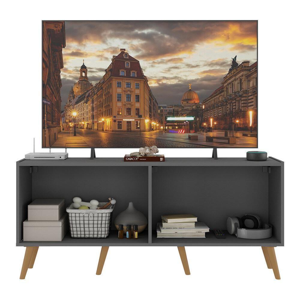 Rack Tv Até 50 Polegadas Retrô Com Espelhos Mp1082 Grafite natural - 3