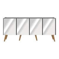 Rack Tv Até 50 Polegadas Retrô Com Espelhos Mp1082 Grafite natural - 5