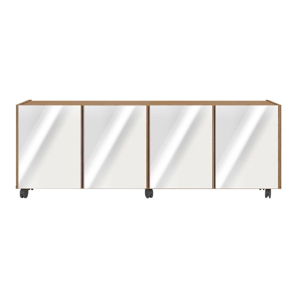 Rack Tv Até 50 Polegadas Com Rodízios E Espelhos Mp1080 Rustic Rustic - 5