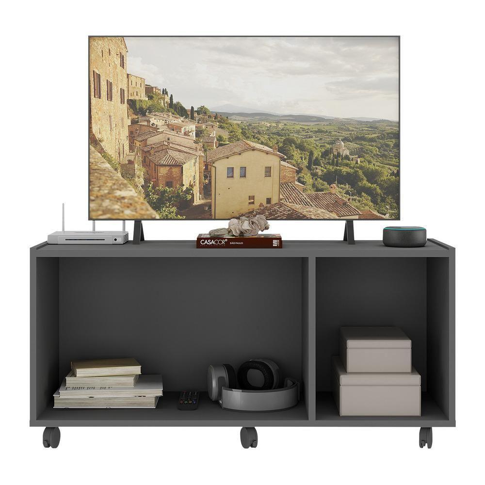 Rack Tv Até 32 Polegadas Com Rodízios E Espelhos Mp1076 Grafite Grafite - 2