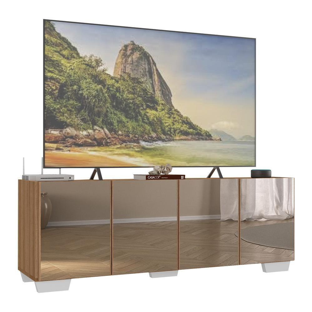 Rack Tv Até 50 Polegadas Com Espelhos Mp1083 Rustic branco - 1