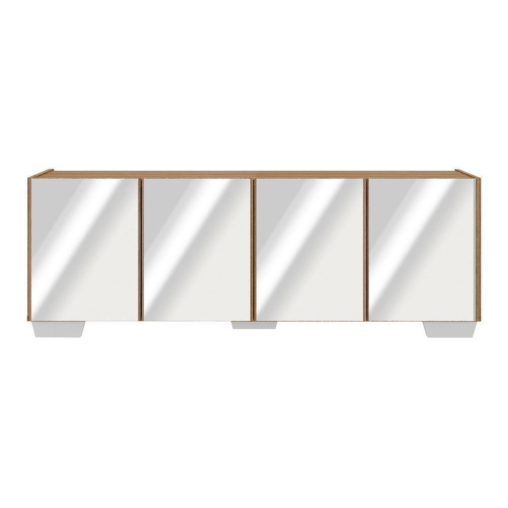 Rack Tv Até 50 Polegadas Com Espelhos Mp1083 Rustic branco - 5