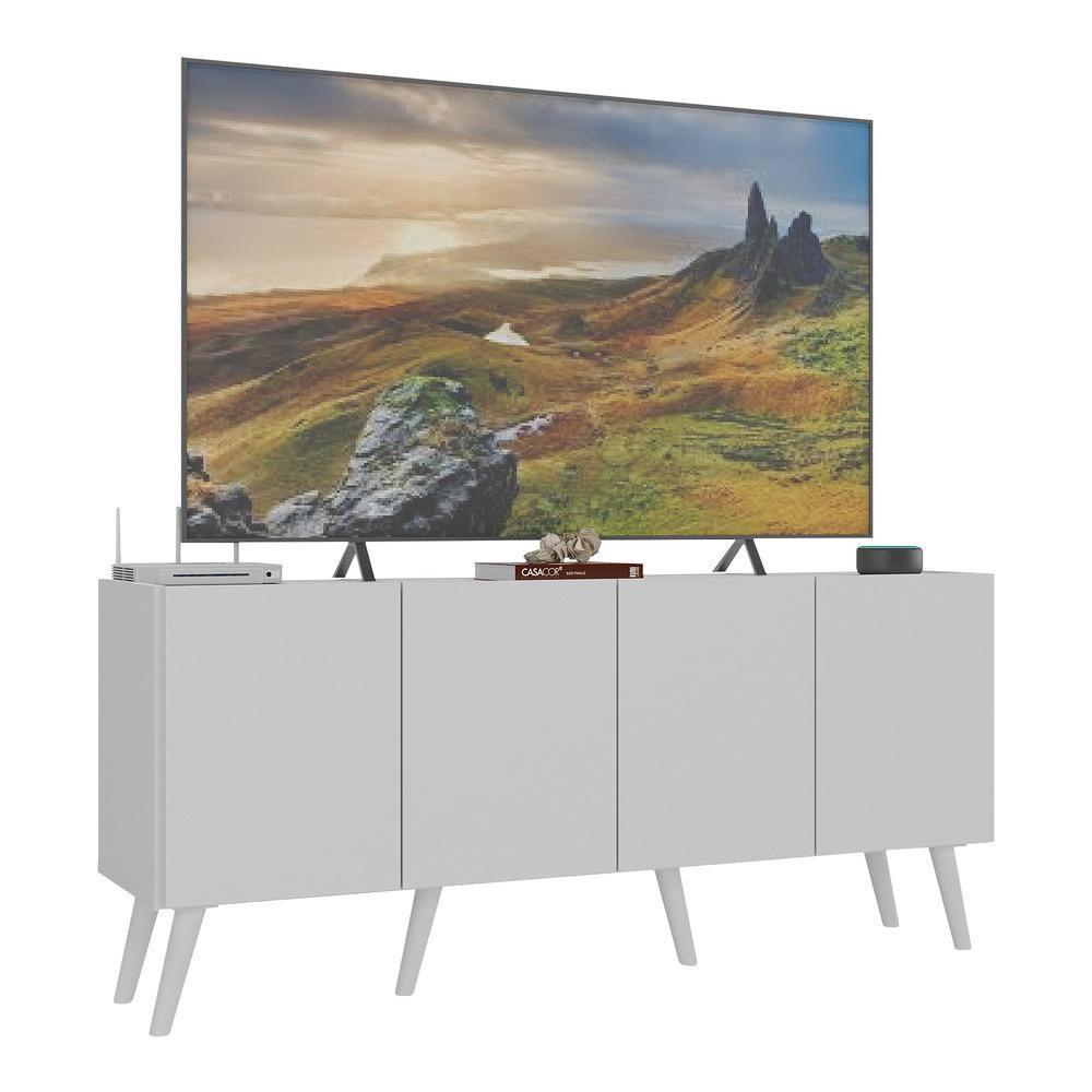 Rack Retrô Para Tv Até 50 Polegadas Com Mp1071 Branco Branco - 2