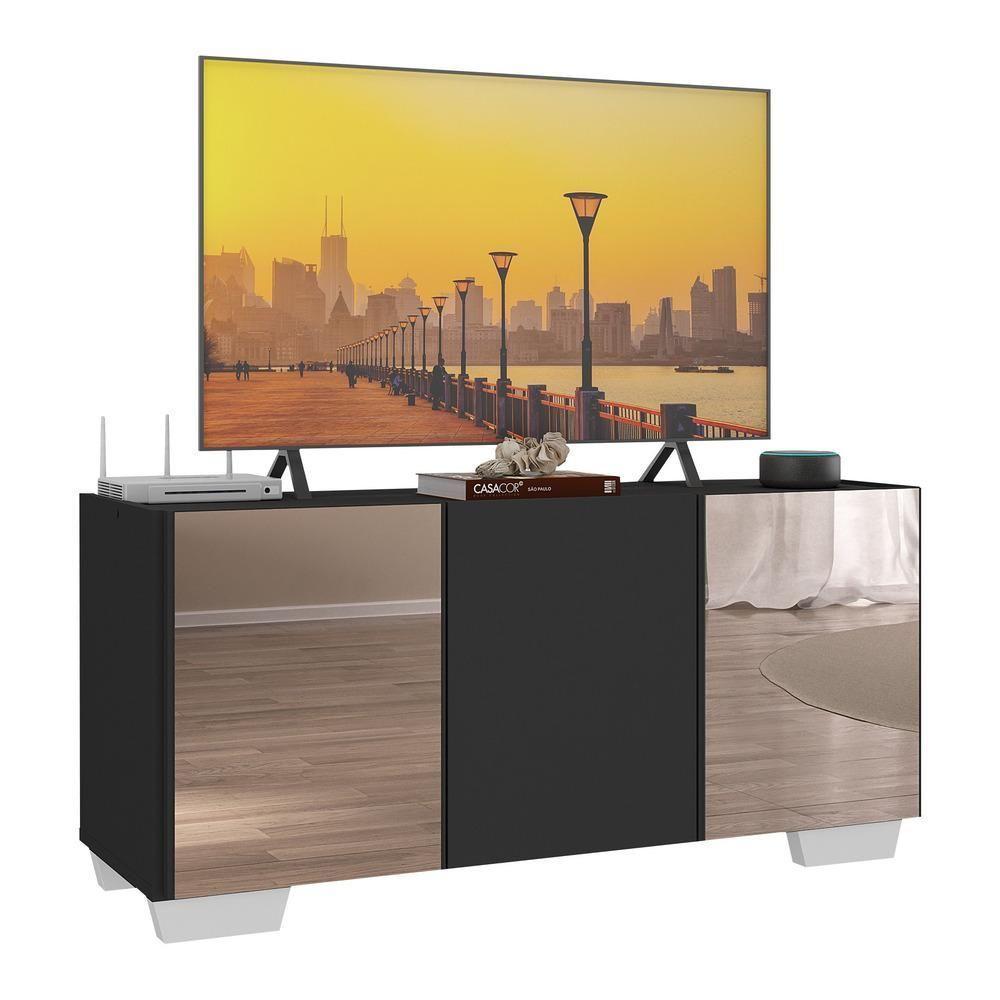 Rack Tv Até 32 Polegadas Com Espelhos Mp1079 Preto branco - 1