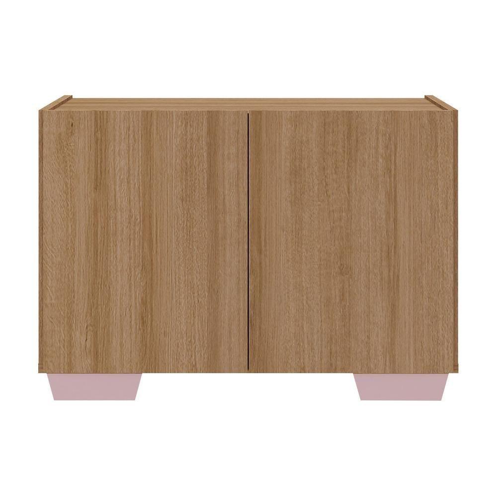 Kit 2 Mesas De Cabeceira 2 Portas E Pés Mp4139 Rustic rosa Rustic rosa - 5