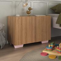 Kit 2 Mesas De Cabeceira 2 Portas E Pés Mp4139 Rustic rosa Rustic rosa - 2