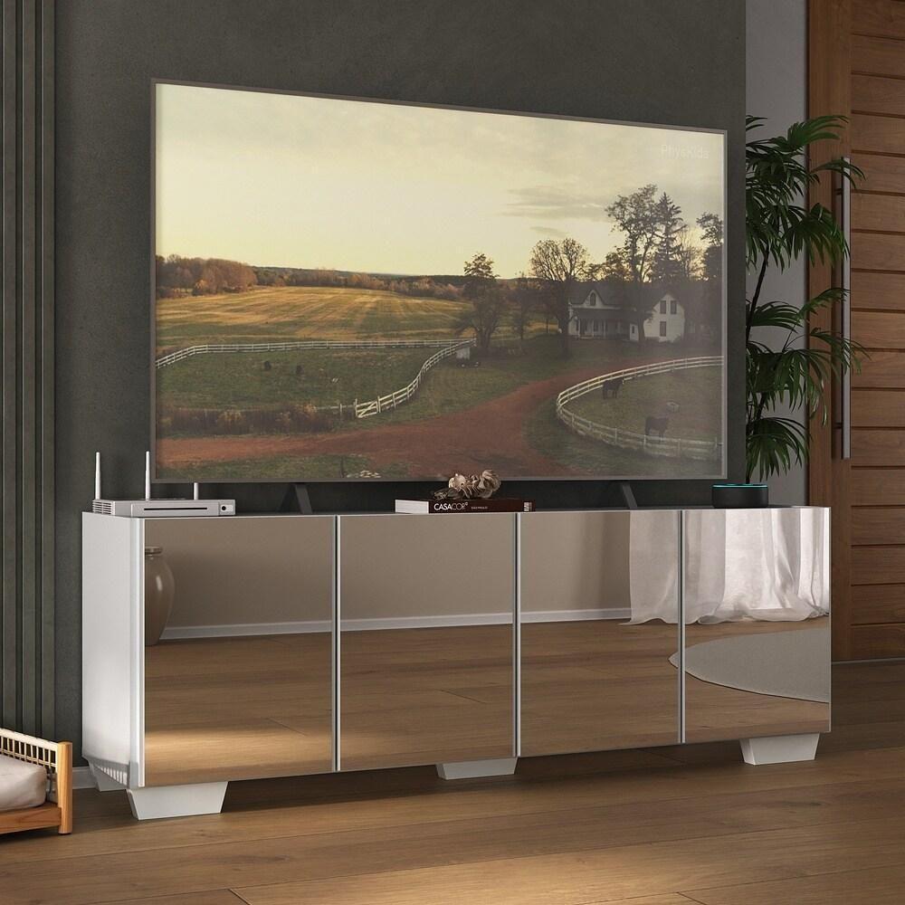 Rack Tv Até 50 Polegadas Com Espelhos Mp1083 Branco Branco - 2