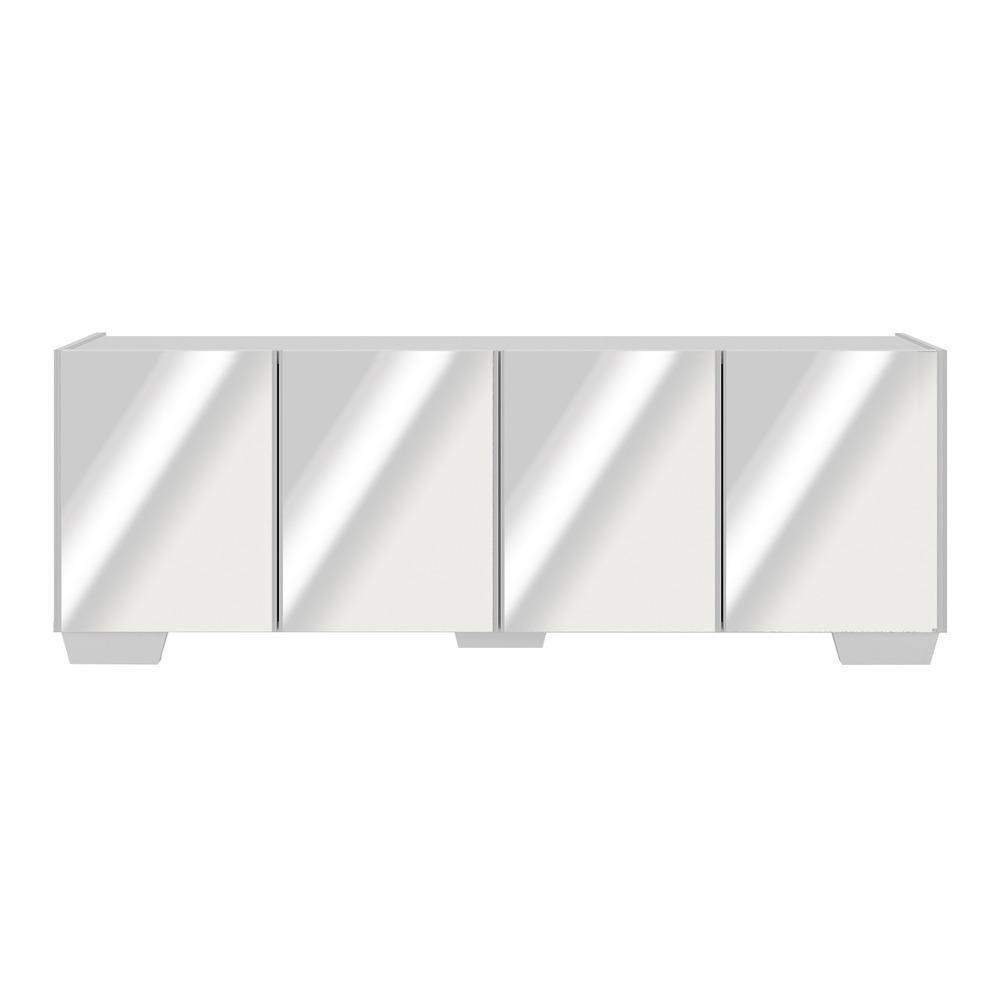 Rack Tv Até 50 Polegadas Com Espelhos Mp1083 Branco Branco - 5