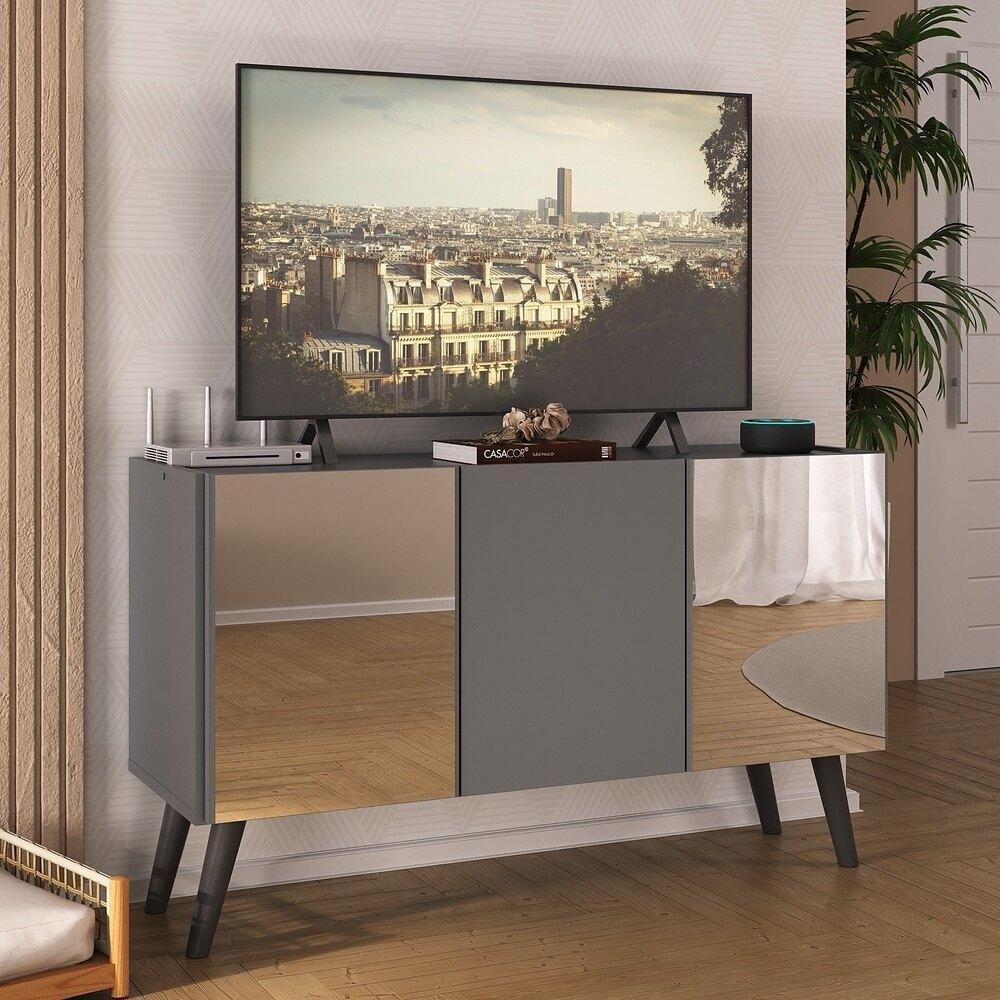 Rack Tv Até 32 Polegadas Retrô Com Espelhos Mp1078 Grafite preto - 2