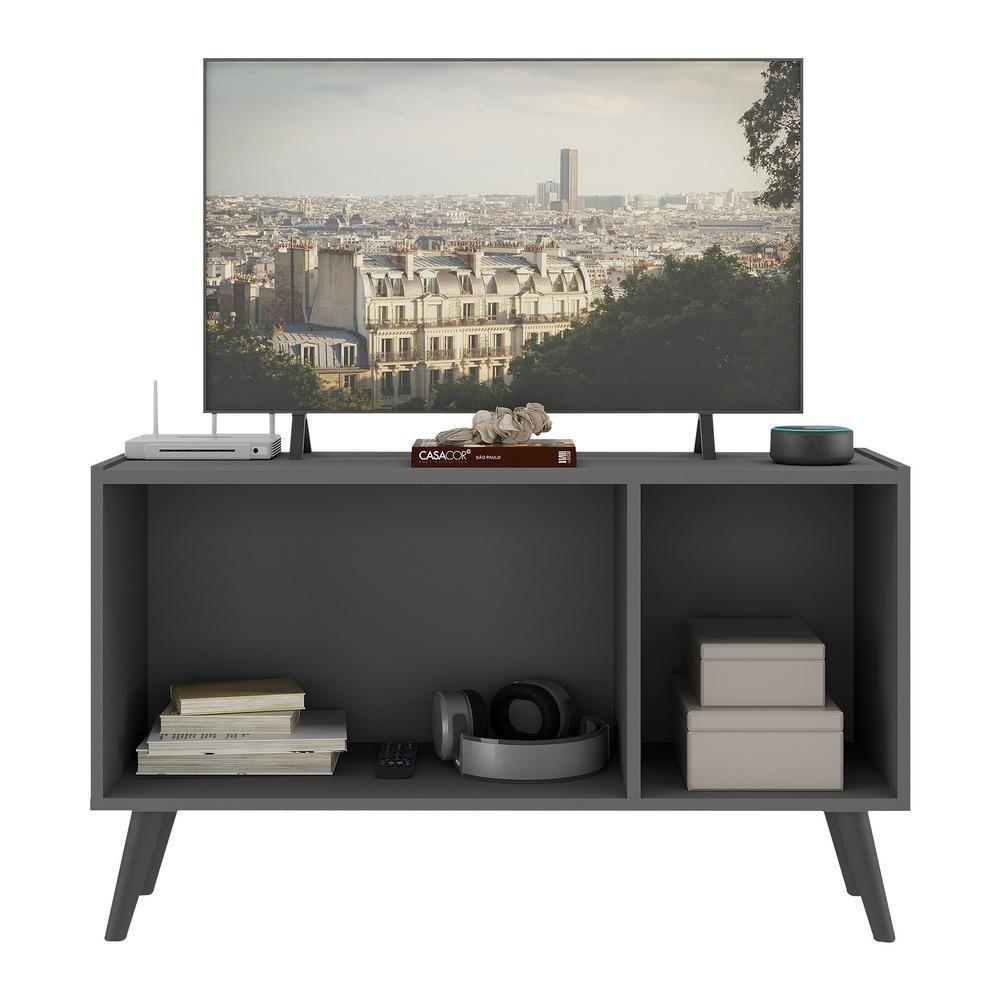 Rack Tv Até 32 Polegadas Retrô Com Espelhos Mp1078 Grafite preto - 4
