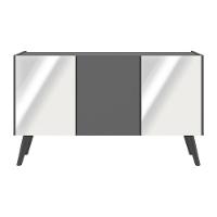 Rack Tv Até 32 Polegadas Retrô Com Espelhos Mp1078 Grafite preto - 5