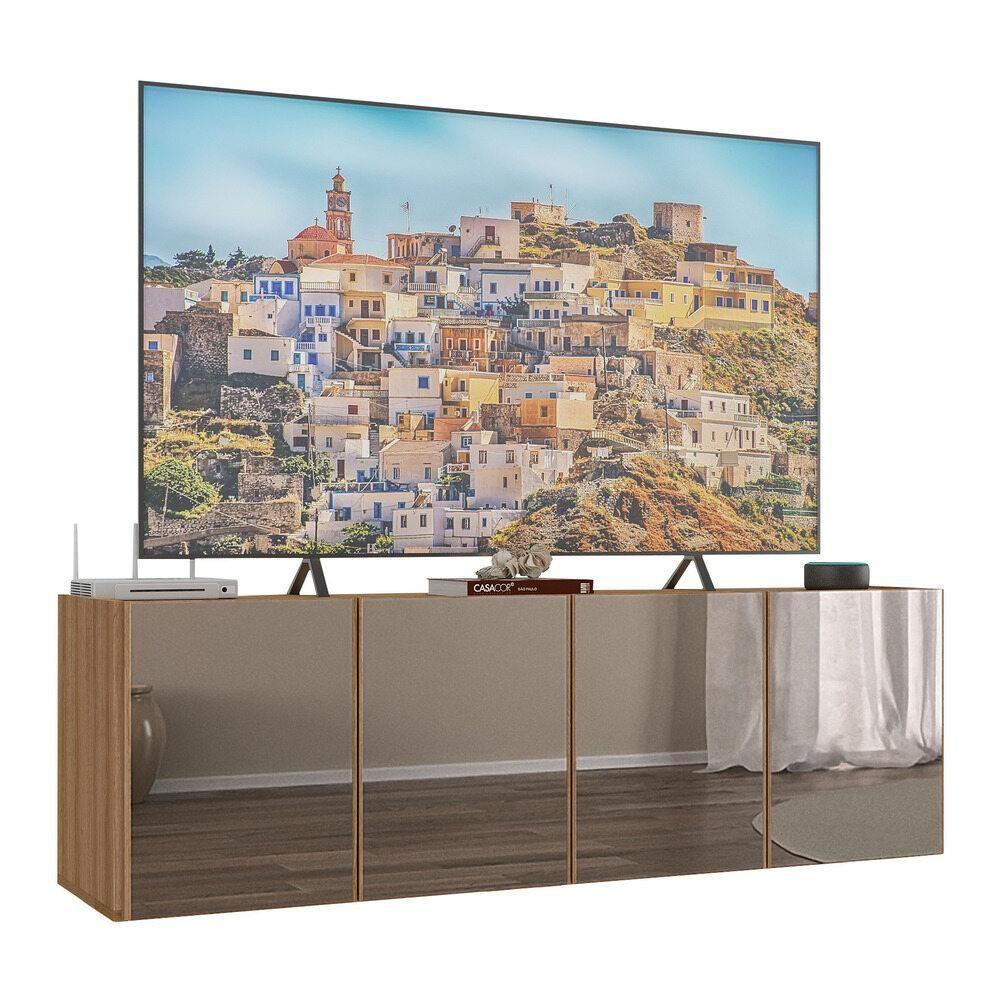 Rack Tv Até 50 Polegadas Suspenso Com Espelhos Mp1081 Rustic Rustic - 1