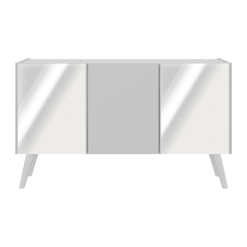 Rack Tv Até 32 Polegadas Retrô Com Espelhos Mp1078 Branco Branco - 5