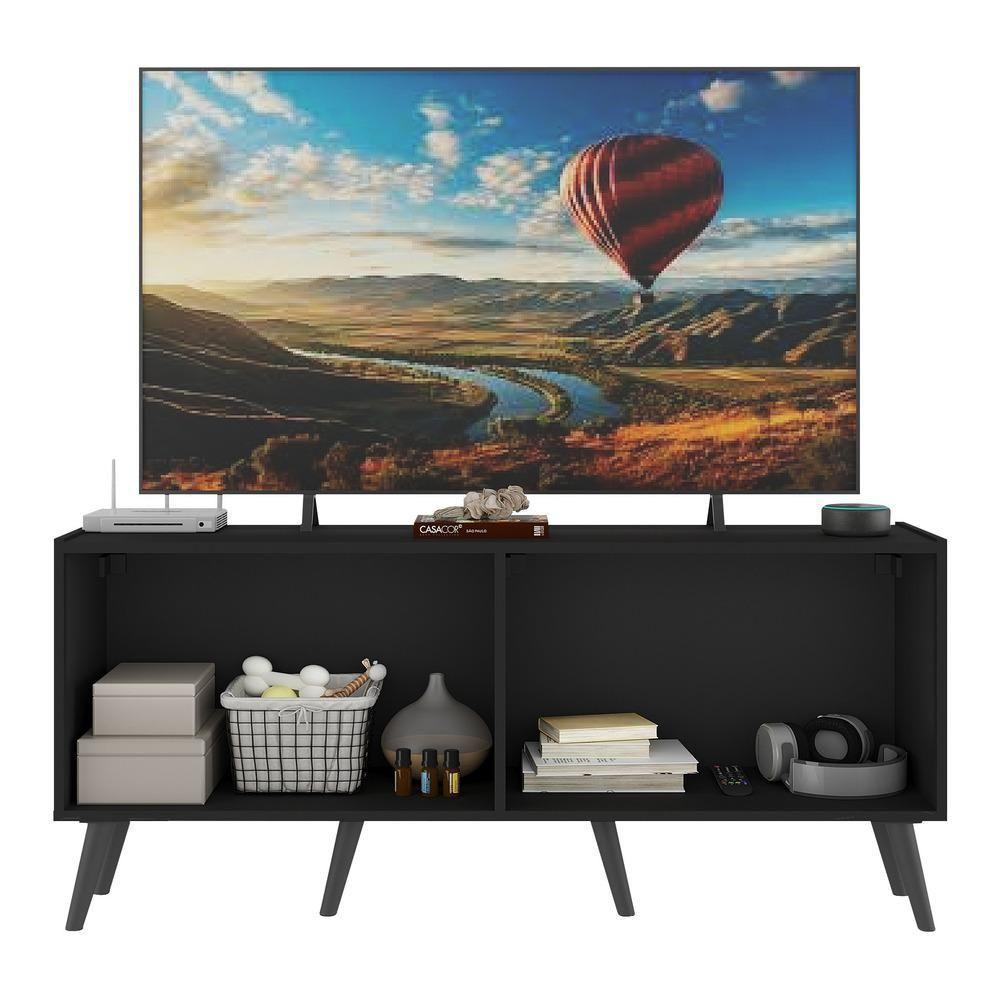 Rack Tv Até 50 Polegadas Retrô Com Espelhos Mp1082 Preto Preto - 3