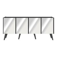 Rack Tv Até 50 Polegadas Retrô Com Espelhos Mp1082 Preto Preto - 5