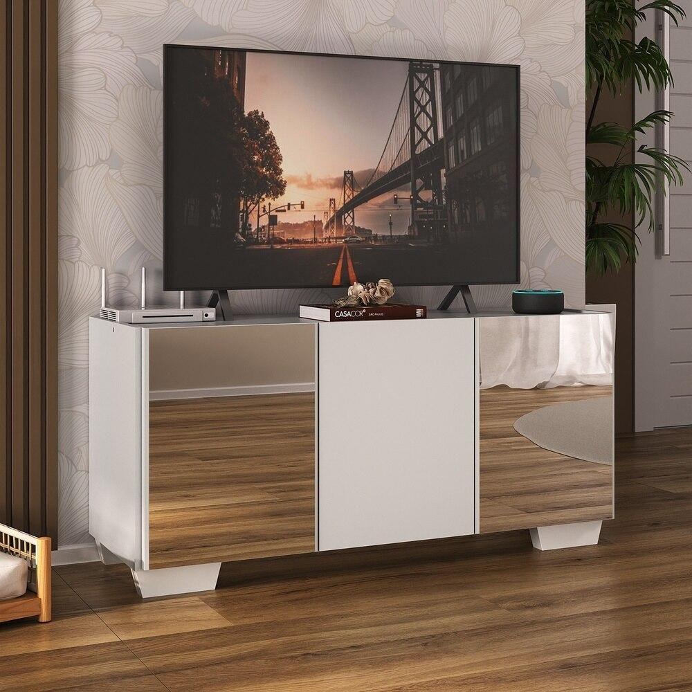 Rack Tv Até 32 Polegadas Com Espelhos Mp1079 Branco Branco - 2