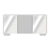 Rack Tv Até 32 Polegadas Com Espelhos Mp1079 Branco Branco - 5