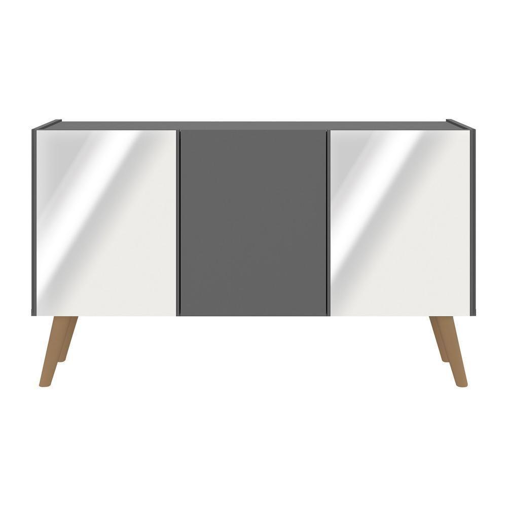 Rack Tv Até 32 Polegadas Retrô Com Espelhos Mp1078 Grafite natural - 5