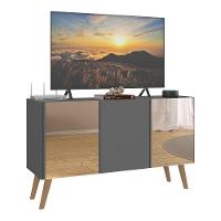 Rack Tv Até 32 Polegadas Retrô Com Espelhos Mp1078 Grafite natural - 1