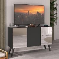 Rack Tv Até 32 Polegadas Retrô Com Espelhos Mp1078 Preto Preto - 2