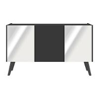 Rack Tv Até 32 Polegadas Retrô Com Espelhos Mp1078 Preto Preto - 5