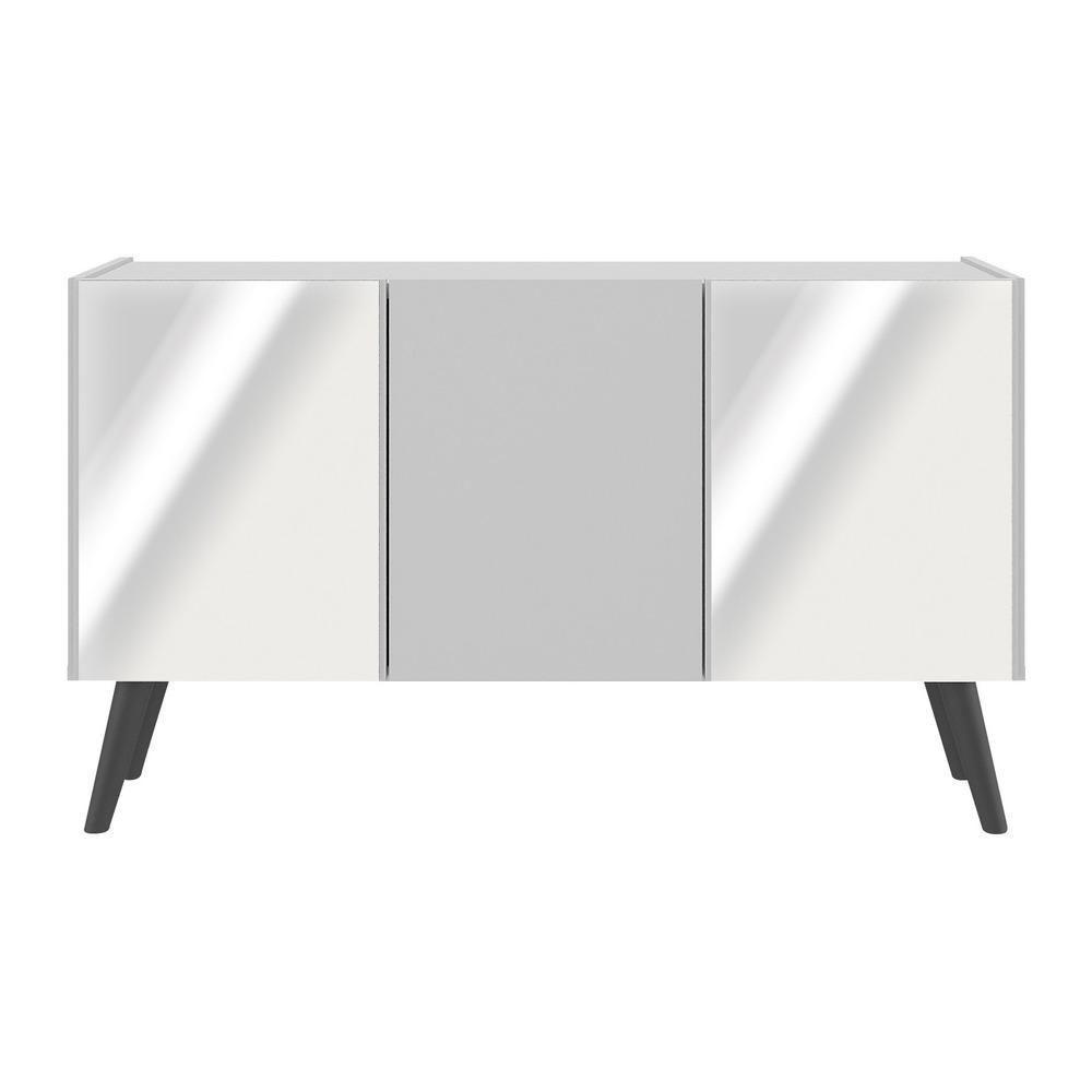 Rack Tv Até 32 Polegadas Retrô Com Espelhos Mp1078 Branco preto - 5