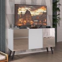 Rack Tv Até 32 Polegadas Retrô Com Espelhos Mp1078 Branco preto - 2
