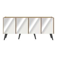 Rack Tv Até 50 Polegadas Retrô Com Espelhos Mp1082 Rustic preto - 5