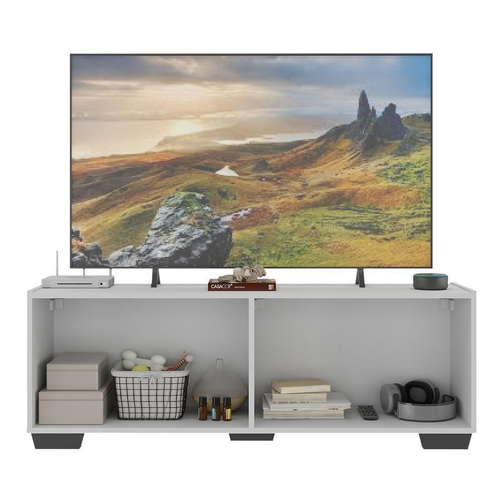 Rack Tv Até 50 Polegadas Com Espelhos Mp1083 Branco preto - 3