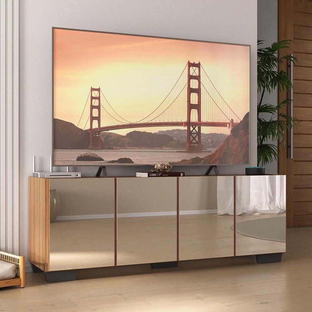 Rack Tv Até 50 Polegadas Com Espelhos Mp1083 Rustic preto - 2