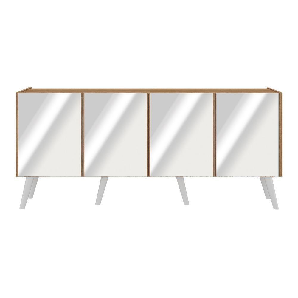 Rack Tv Até 50 Polegadas Retrô Com Espelhos Mp1082 Rustic branco - 5