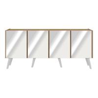 Rack Tv Até 50 Polegadas Retrô Com Espelhos Mp1082 Rustic branco - 5