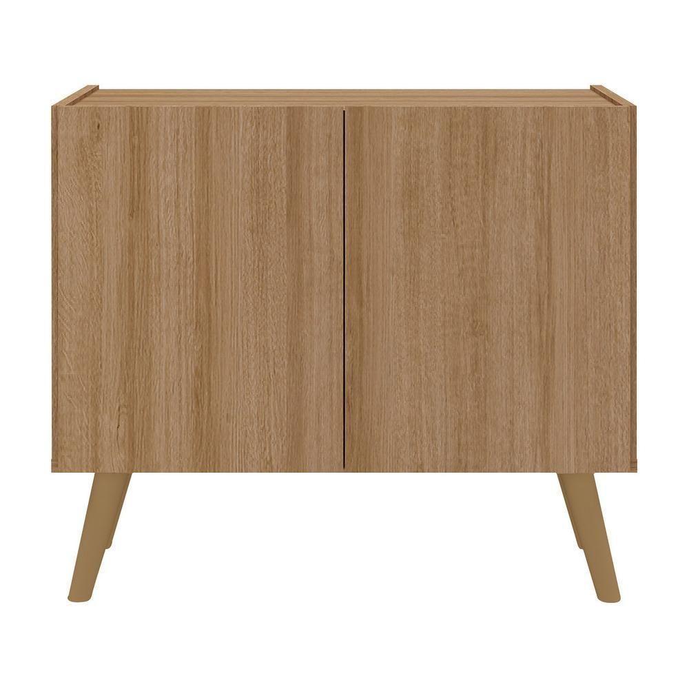 Kit 2 Mesas De Cabeceira Retrô 2 Portas Mp4138 Rustic natural - 5