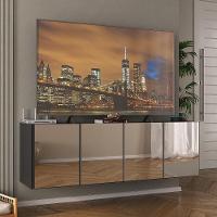 Rack Tv Até 50 Polegadas Suspenso Com Espelhos Mp1081 Preto Preto - 2
