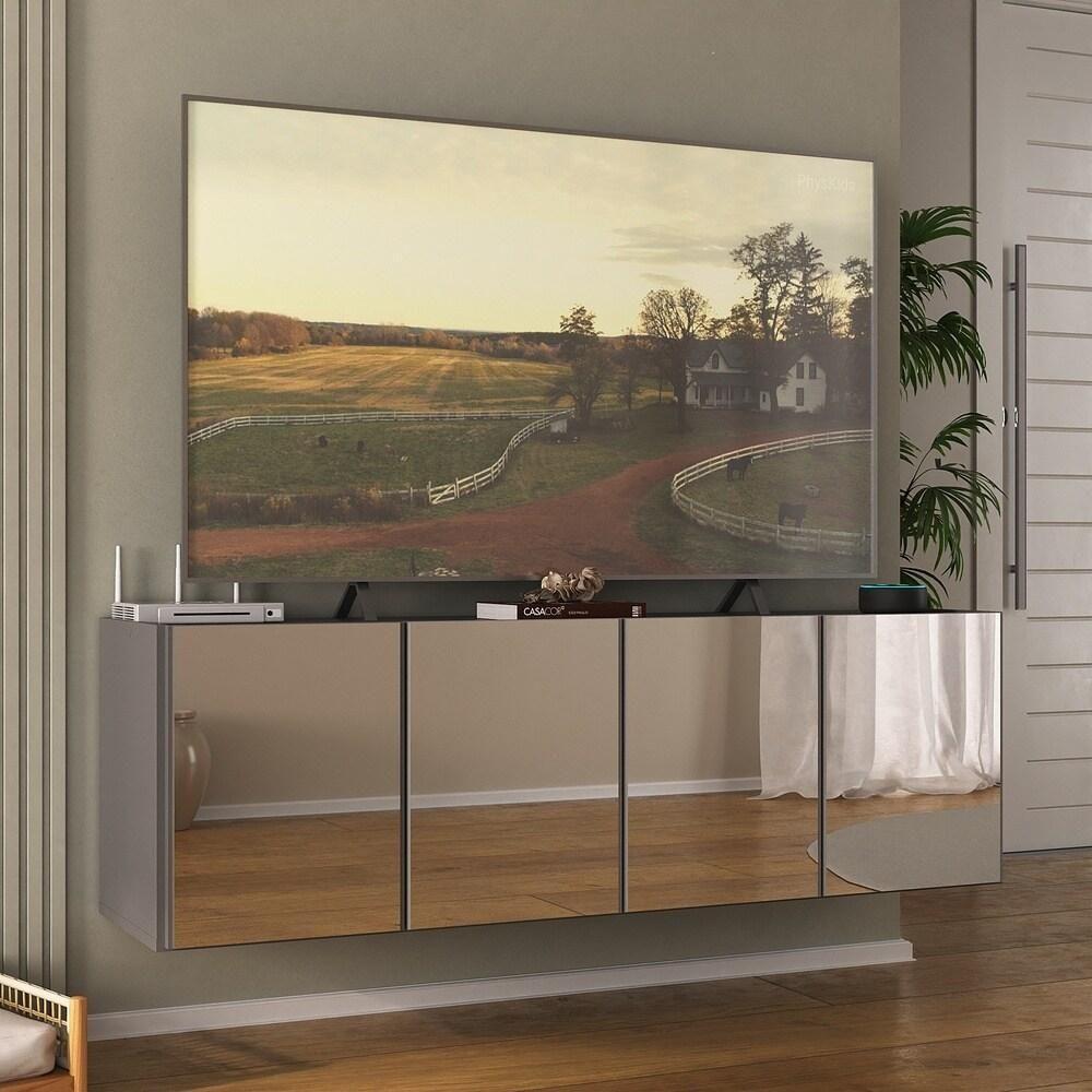 Rack Tv Até 50 Polegadas Suspenso Com Espelhos Mp1081 Grafite Grafite - 2