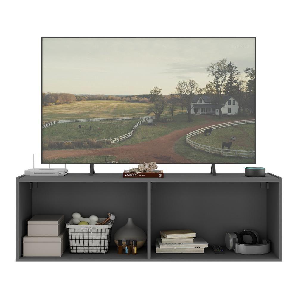 Rack Tv Até 50 Polegadas Suspenso Com Espelhos Mp1081 Grafite Grafite - 3