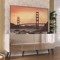 Rack Tv Até 50 Polegadas Retrô Com Espelhos Mp1082 Branco preto - 2
