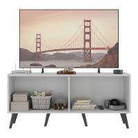 Rack Tv Até 50 Polegadas Retrô Com Espelhos Mp1082 Branco preto