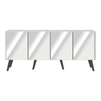 Rack Tv Até 50 Polegadas Retrô Com Espelhos Mp1082 Branco preto - 5