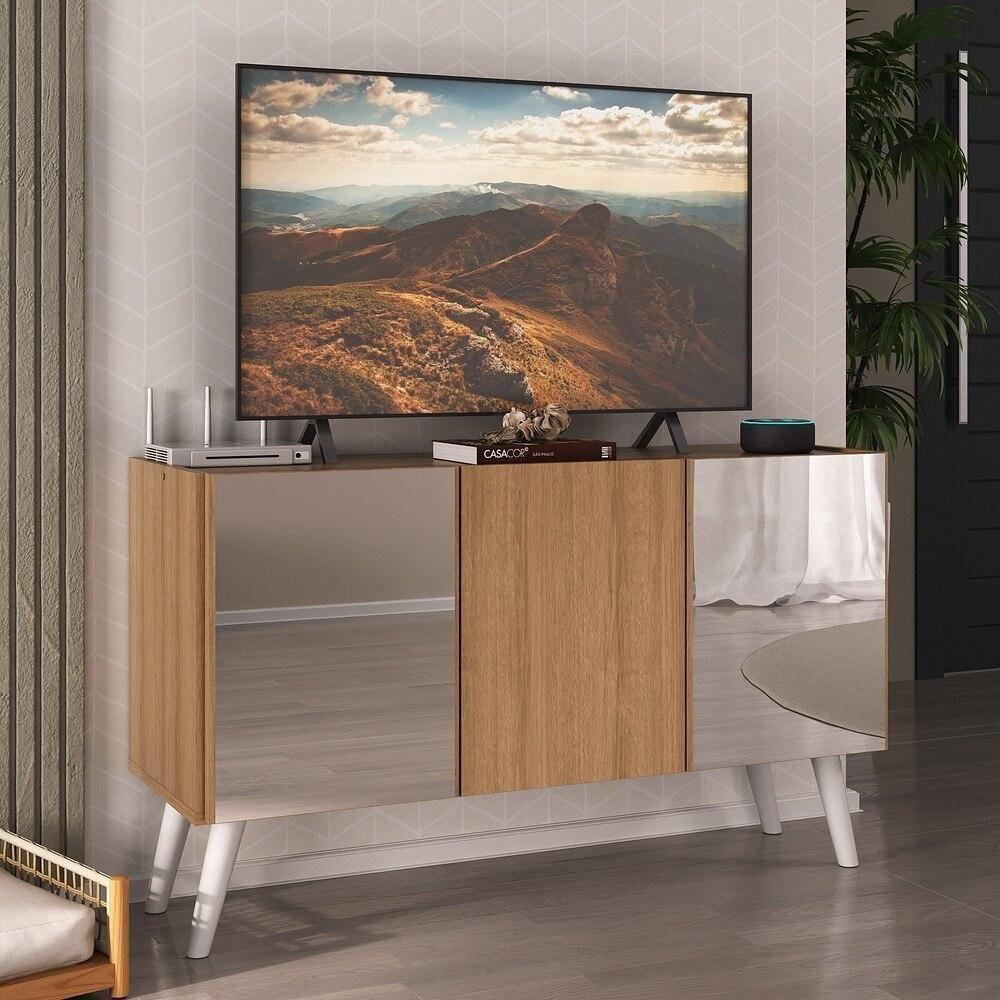 Rack Tv Até 32 Polegadas Retrô Com Espelhos Mp1078 Rustic branco - 2