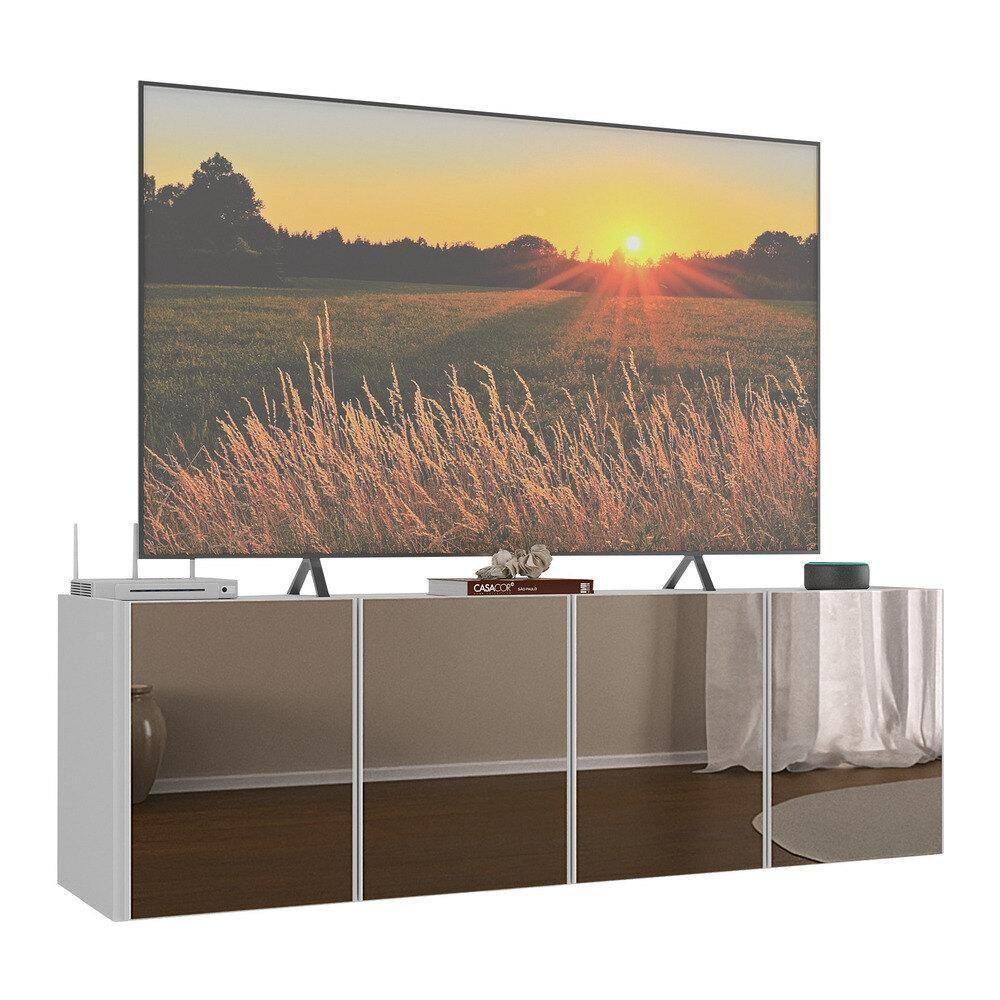 Rack Tv Até 50 Polegadas Suspenso Com Espelhos Mp1081 Branco Branco - 1
