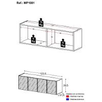 Rack Tv Até 50 Polegadas Suspenso Com Espelhos Mp1081 Branco Branco