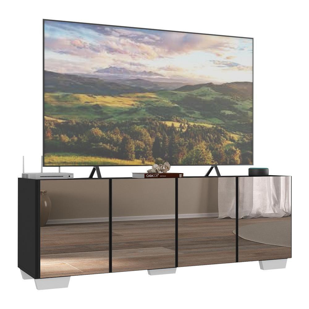 Rack Tv Até 50 Polegadas Com Espelhos Mp1083 Preto branco - 1