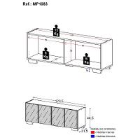 Rack Tv Até 50 Polegadas Com Espelhos Mp1083 Preto branco