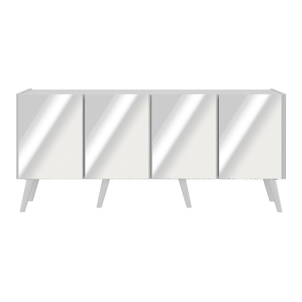 Rack Tv Até 50 Polegadas Retrô Com Espelhos Mp1082 Branco Branco - 5