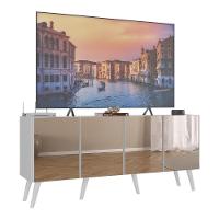 Rack Tv Até 50 Polegadas Retrô Com Espelhos Mp1082 Branco Branco - 1