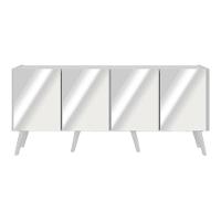 Rack Tv Até 50 Polegadas Retrô Com Espelhos Mp1082 Branco Branco - 5